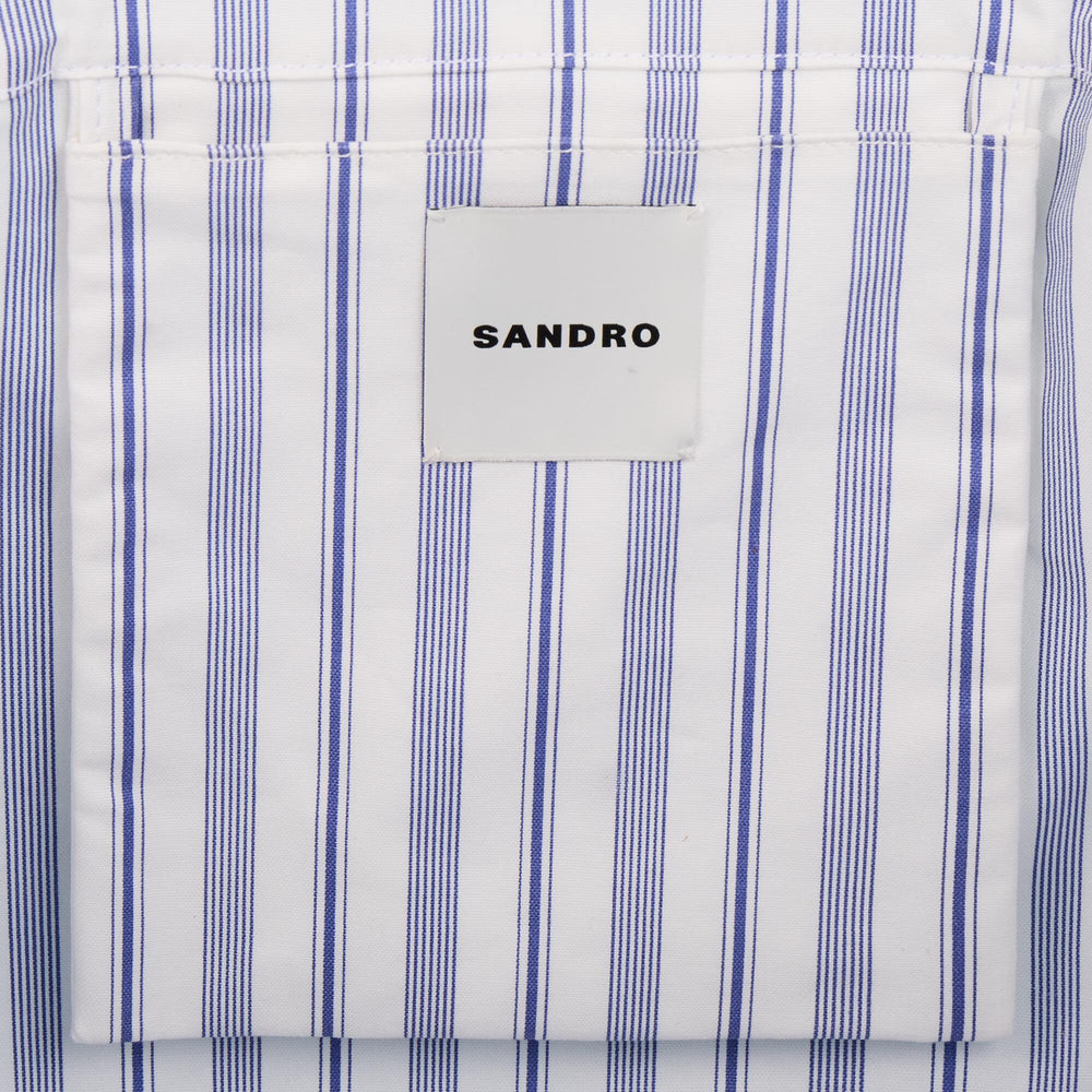Striped canvas tote bag Blue / Ecru Sandro Women