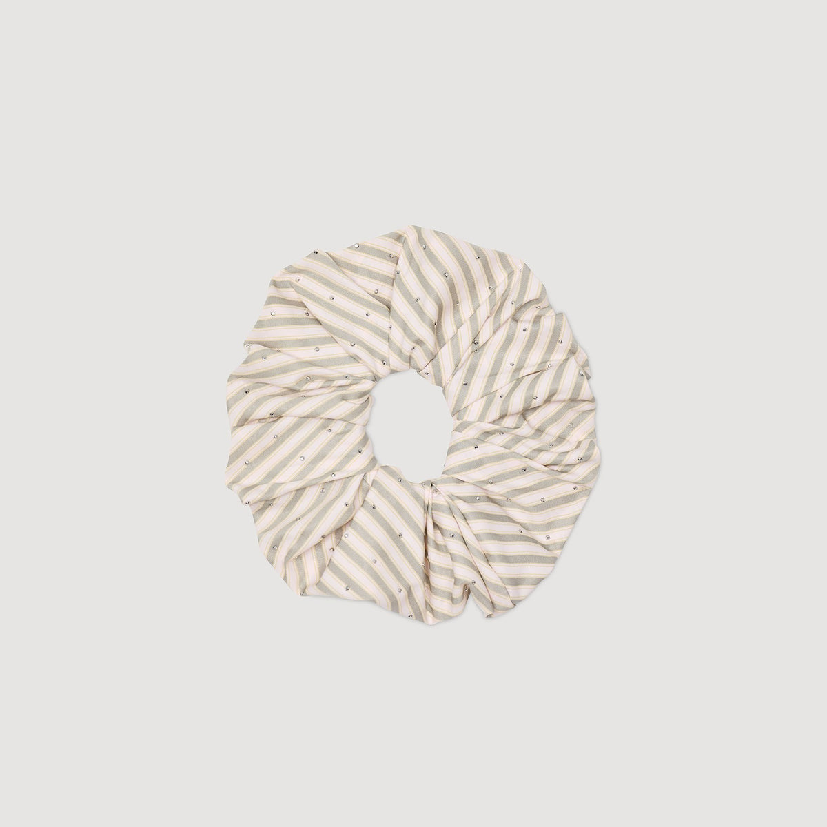 Rhinestone striped scrunchie Khaki / Pink Sandro Women