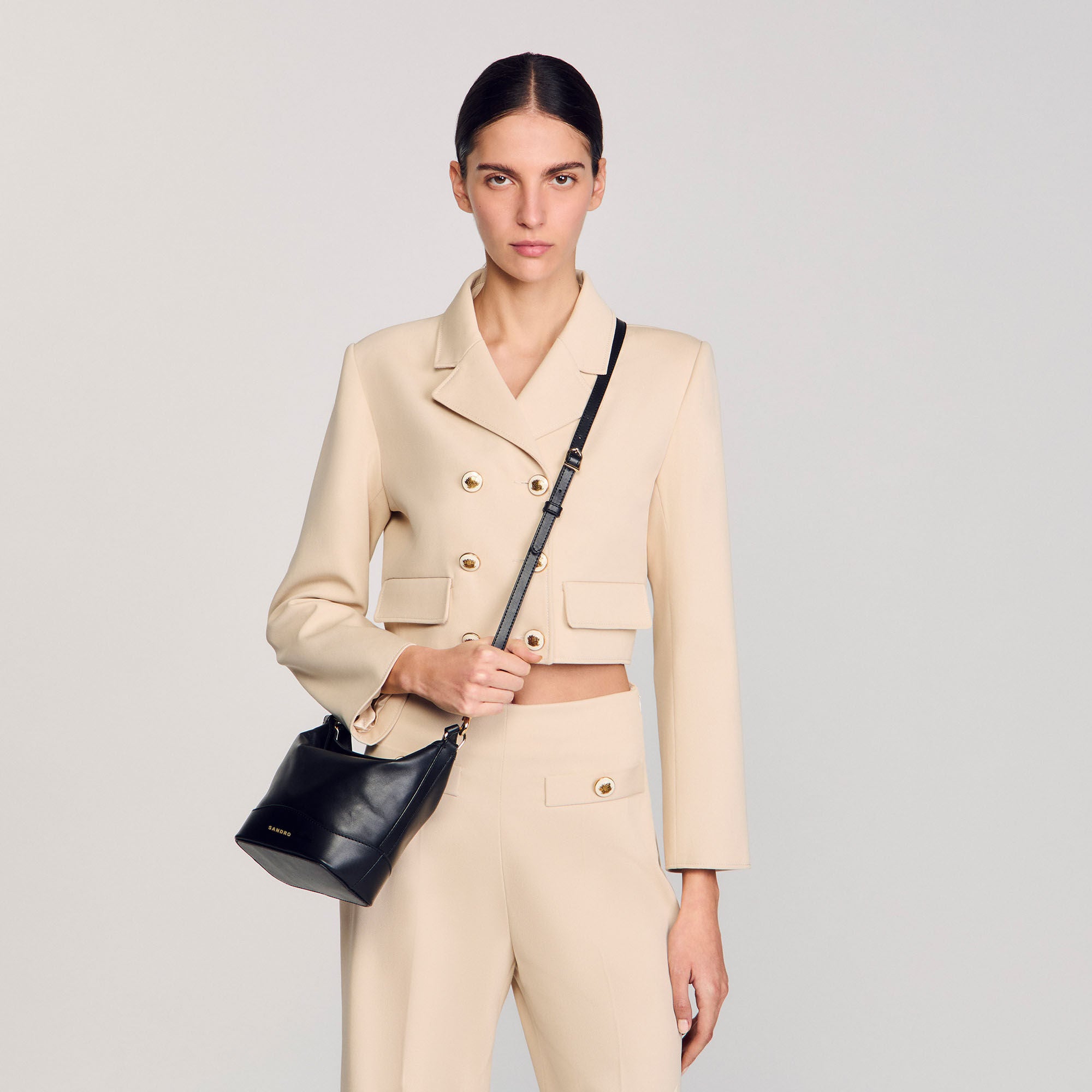 Tangoso mini leather bag Black Sandro Women