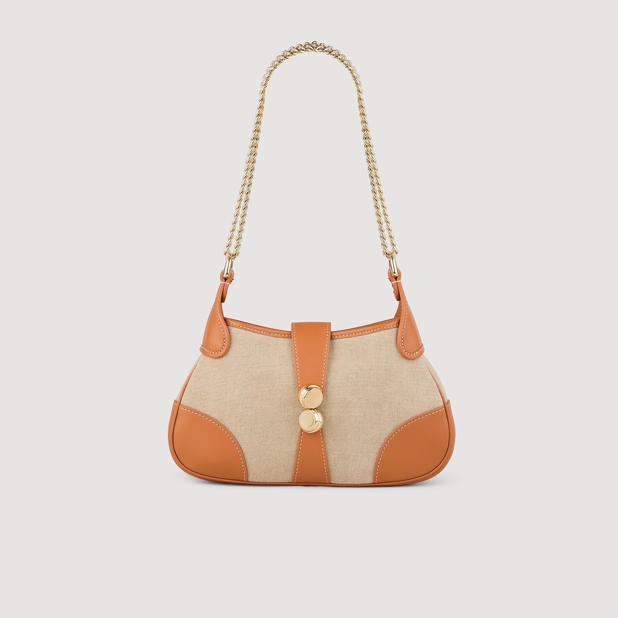 Janet canvas and leather bag Beige Sandro Women