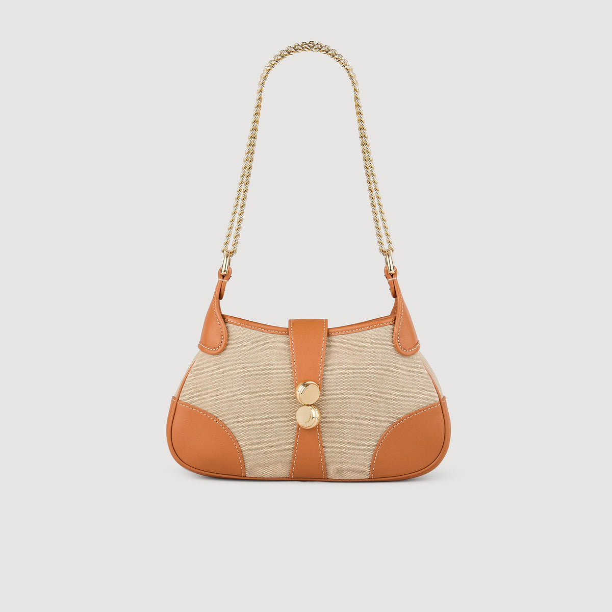 Janet canvas and leather bag Beige Sandro Women