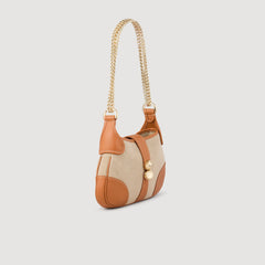 Janet canvas and leather bag Beige Sandro Women