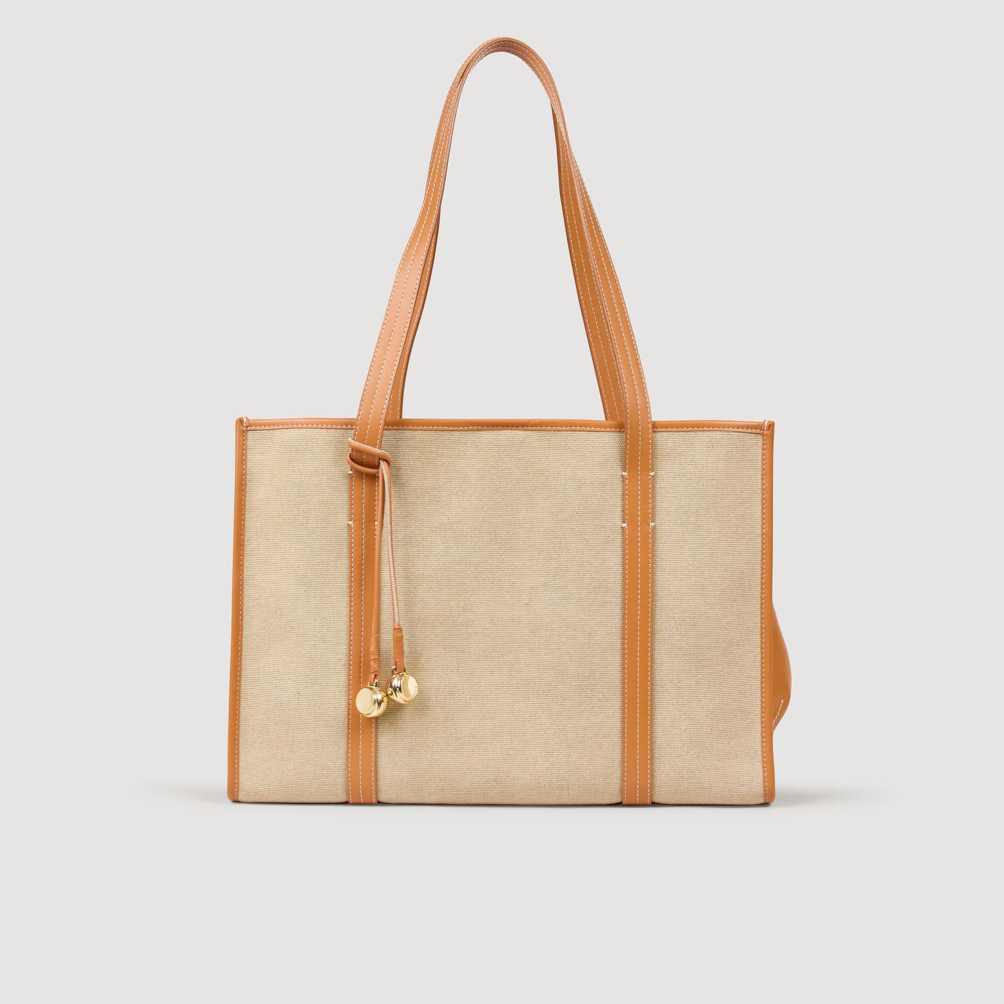 Canvas tote bag Beige Sandro Women