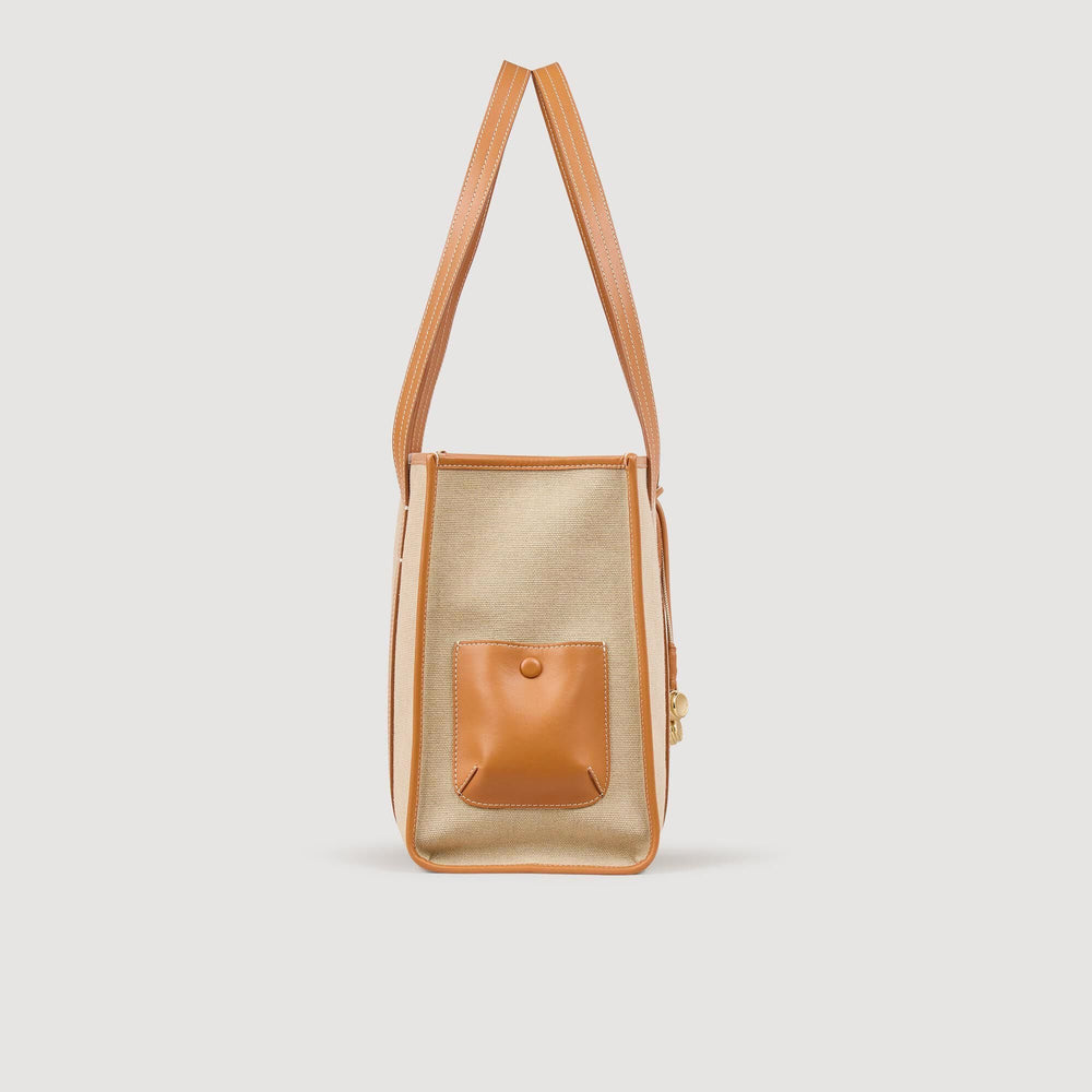 Canvas tote bag Beige Sandro Women