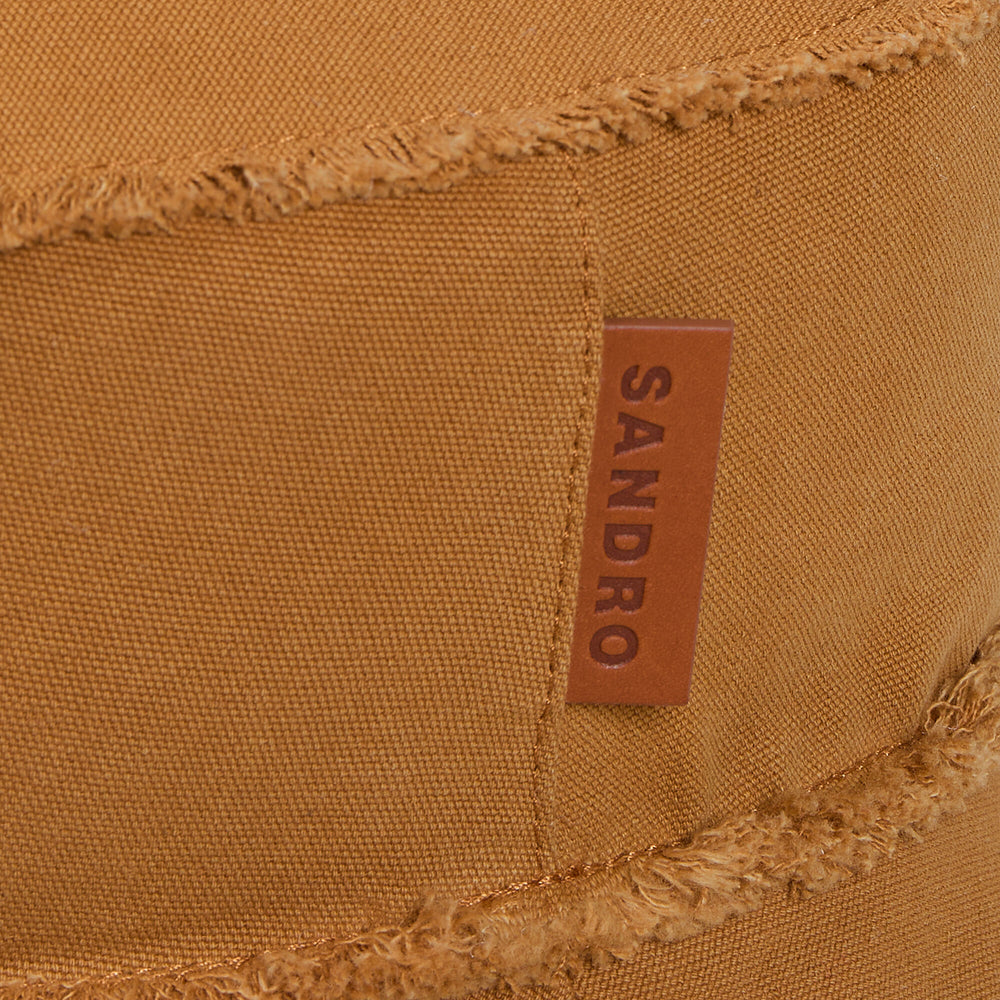 Cotton bucket hat Camel Sandro Men