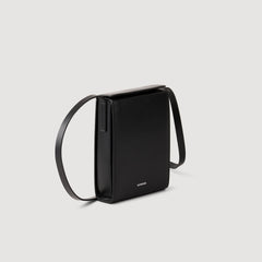 Leather shoulder bag Black Sandro Men