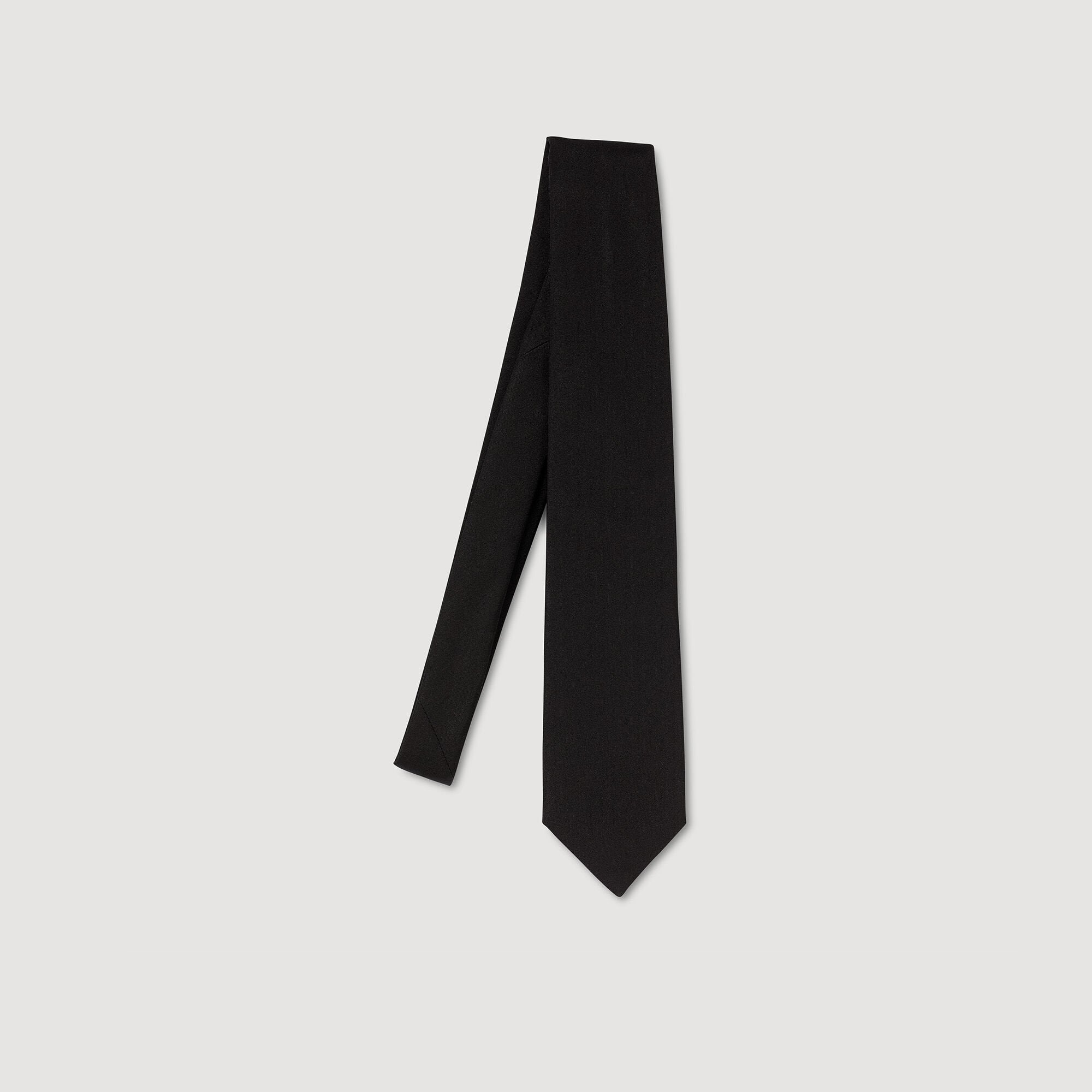 Silk jacquard tie Black Sandro Men