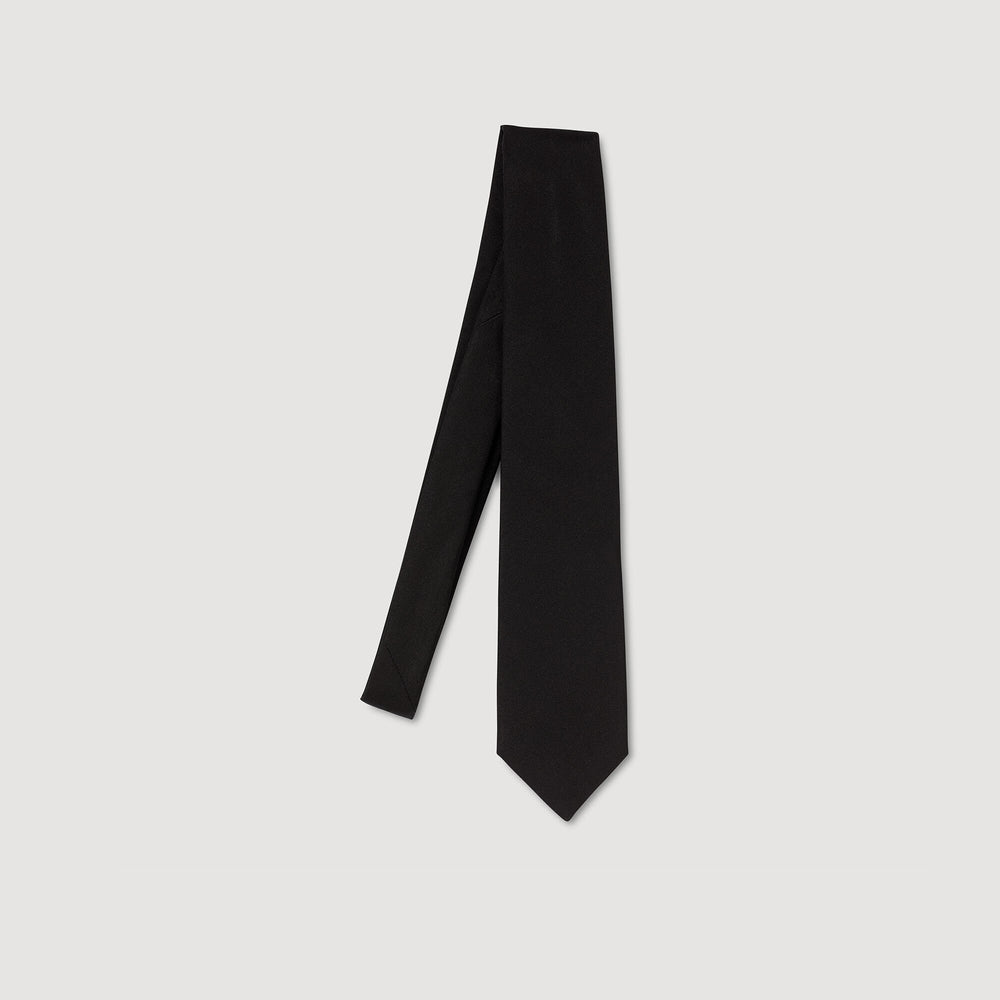Silk jacquard tie Black Sandro Men