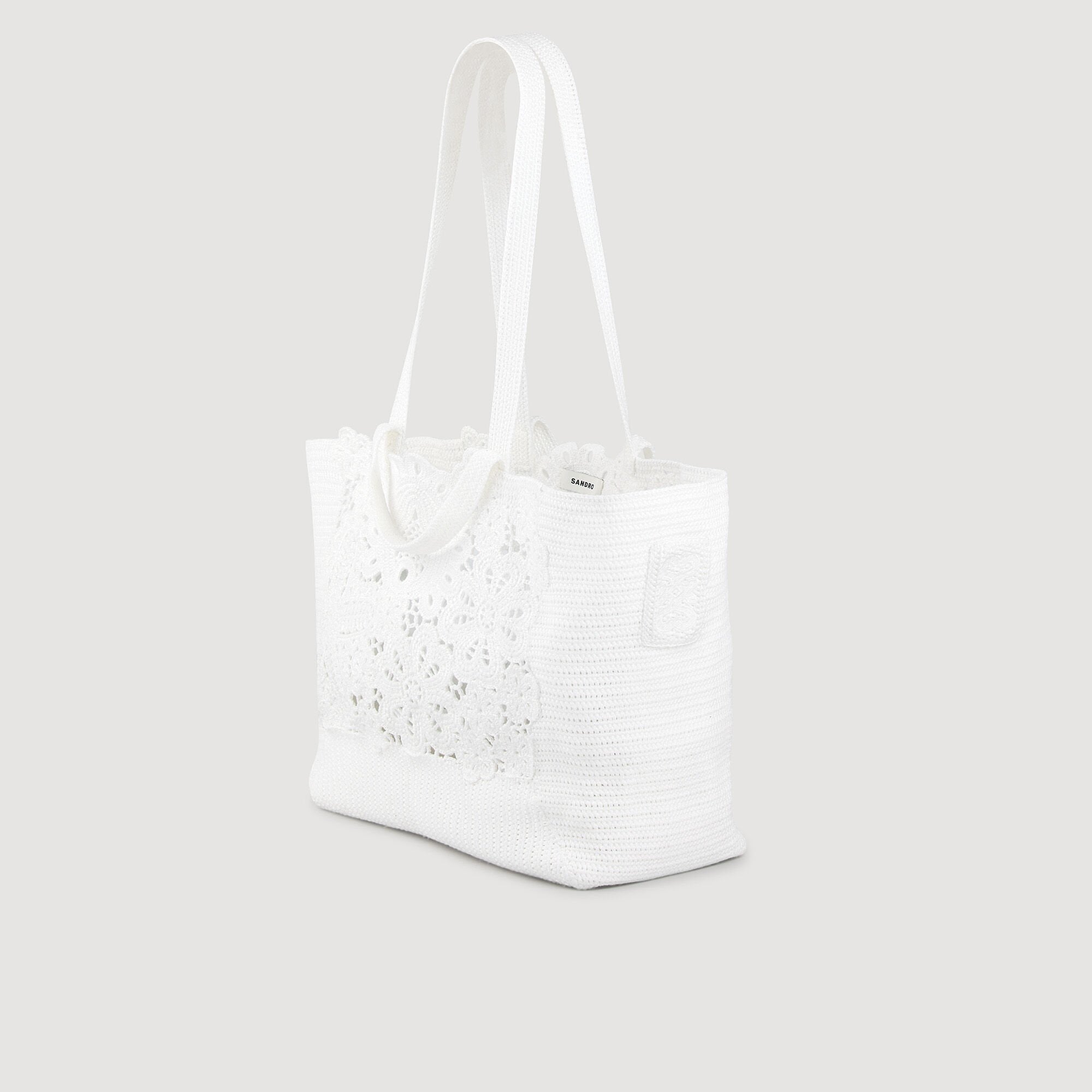 Crochet tote bag Ecru Sandro Women