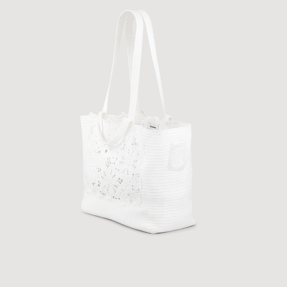 Crochet tote bag Ecru Sandro Women