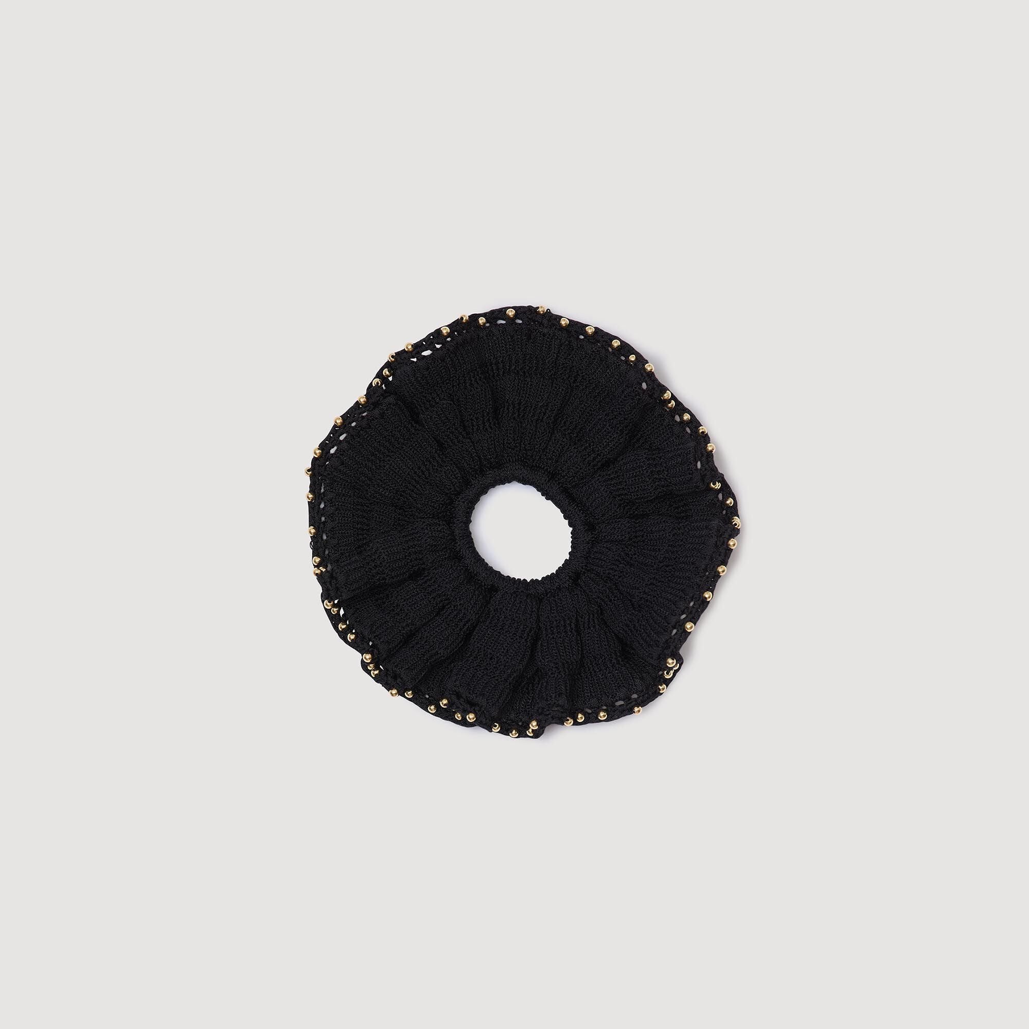 Beaded crochet scrunchie Black Sandro Women