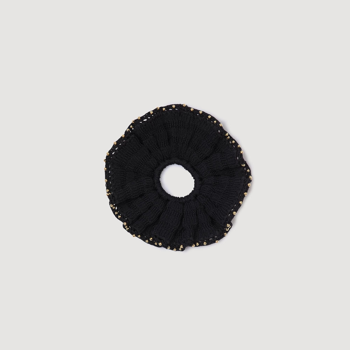 Beaded crochet scrunchie Black Sandro Women