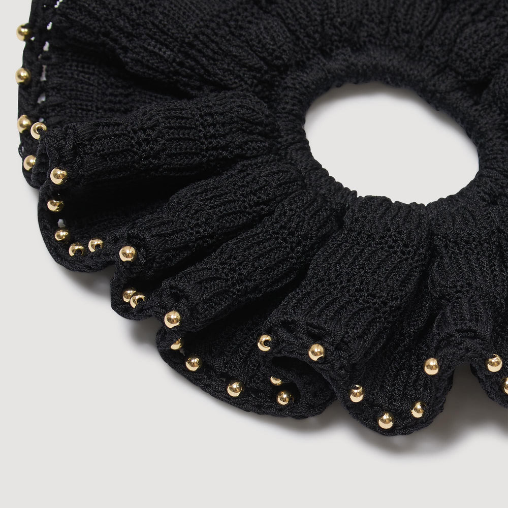 Beaded crochet scrunchie Black Sandro Women