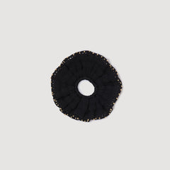 Beaded crochet scrunchie Black Sandro Women