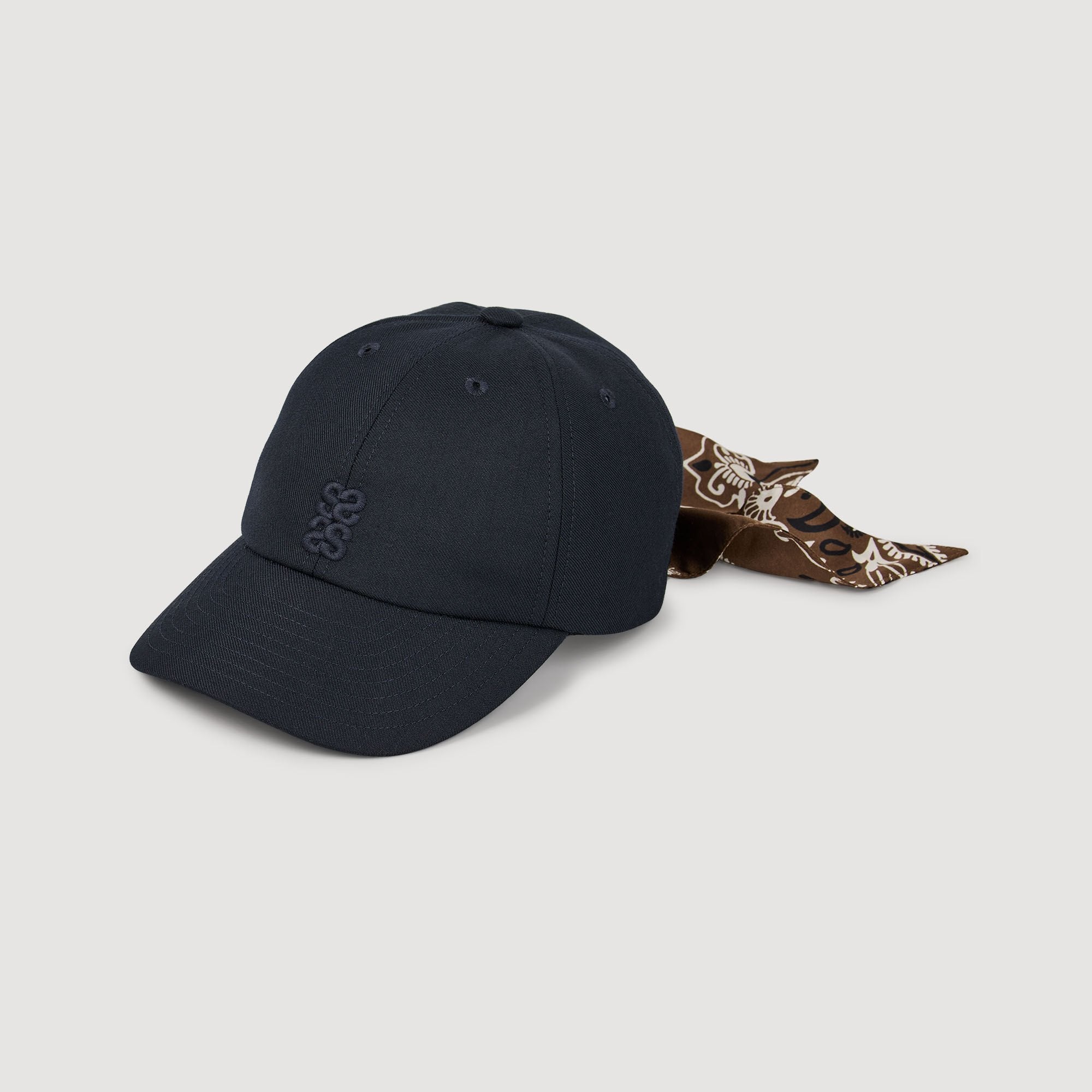 Cap with tied scarf Blue Sandro Women