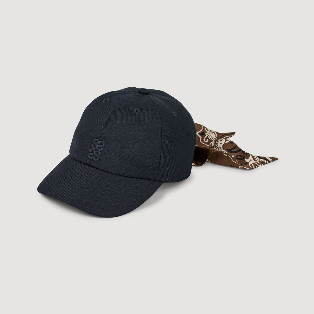 Cap with tied scarf Blue Sandro Women