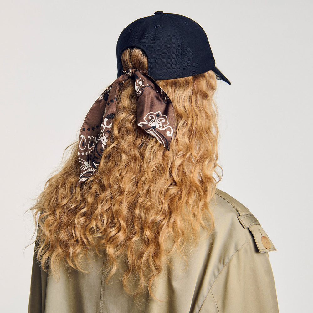 Cap with tied scarf Blue Sandro Women