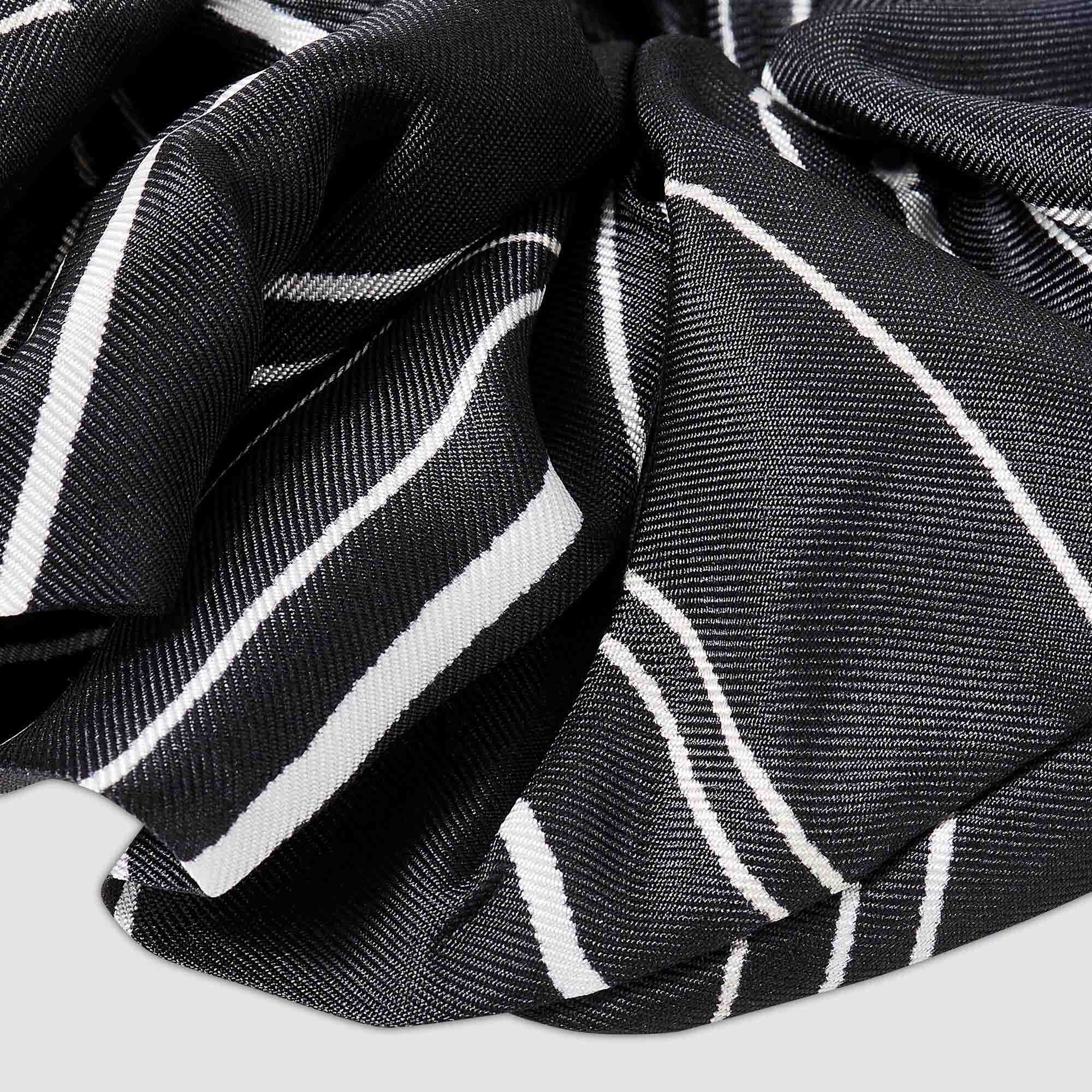Striped silk scrunchie Black Sandro Women