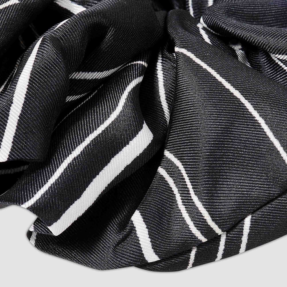 Striped silk scrunchie Black Sandro Women