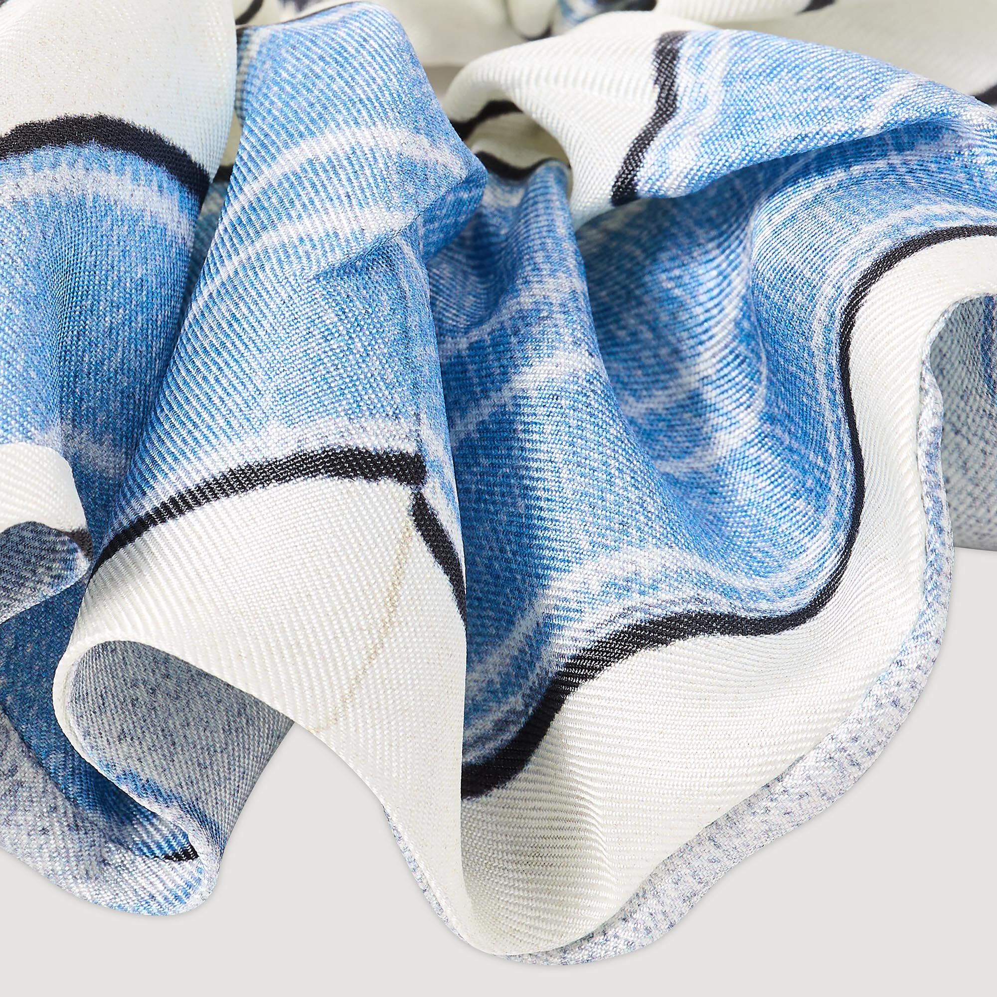 Striped silk scrunchie Sky Blue Sandro Women