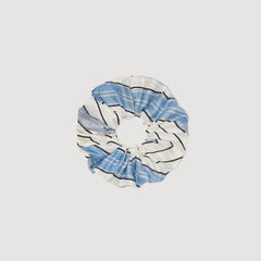 Striped silk scrunchie Sky Blue Sandro Women
