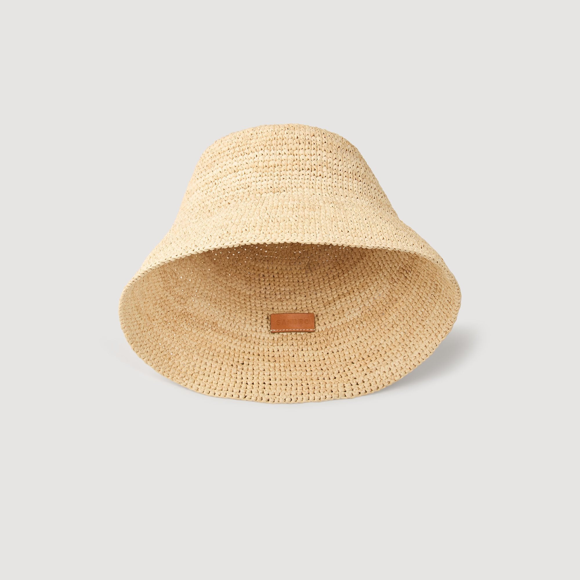 Raffia bucket hat Natural Sandro Women|Men