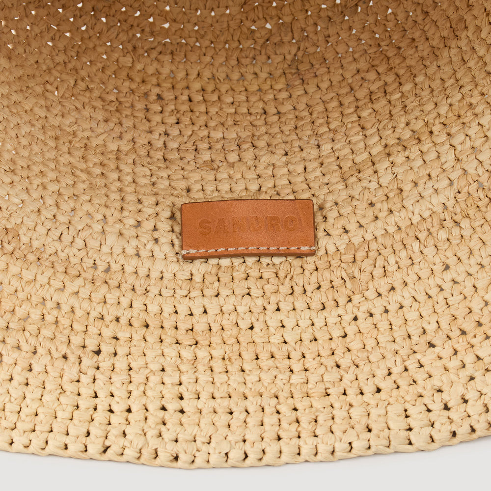 Raffia bucket hat Natural Sandro Women|Men