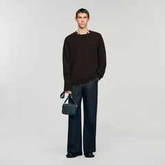 Small reconstituted leather bag Steel Sandro Men