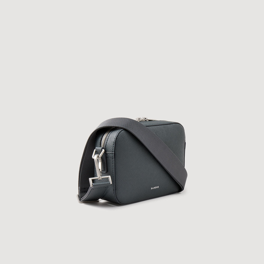 Small reconstituted leather bag Steel Sandro Men