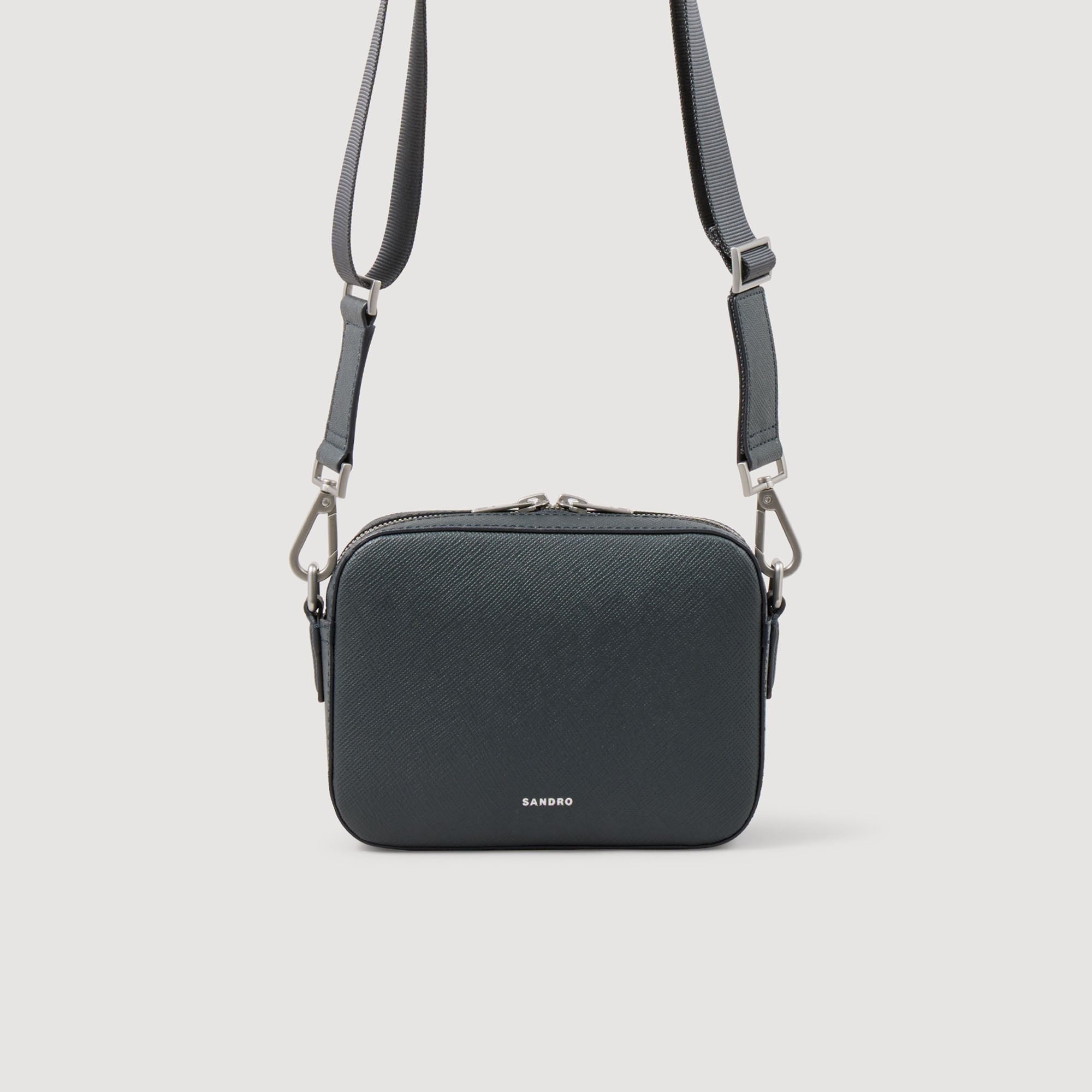 Small reconstituted leather bag Steel Sandro Men