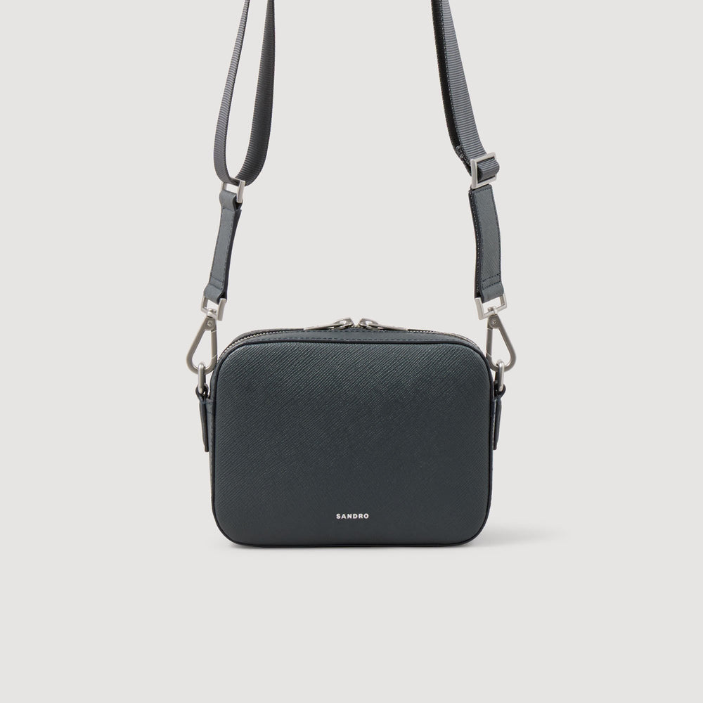 Small reconstituted leather bag Steel Sandro Men