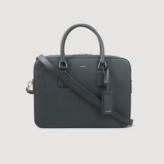 Reconstituted leather briefcase Steel Sandro Men