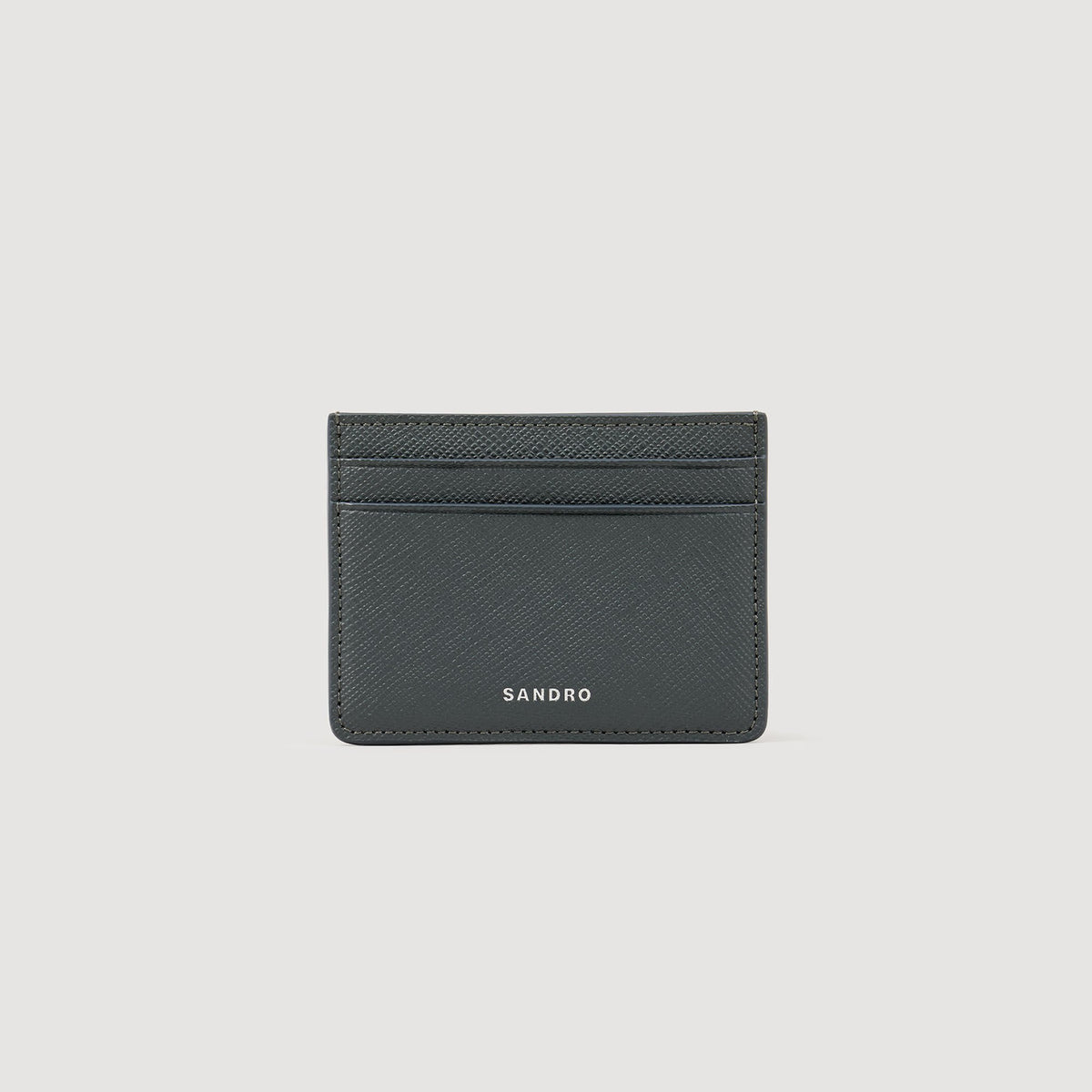 Reconstituted leather cardholder Steel Sandro Men