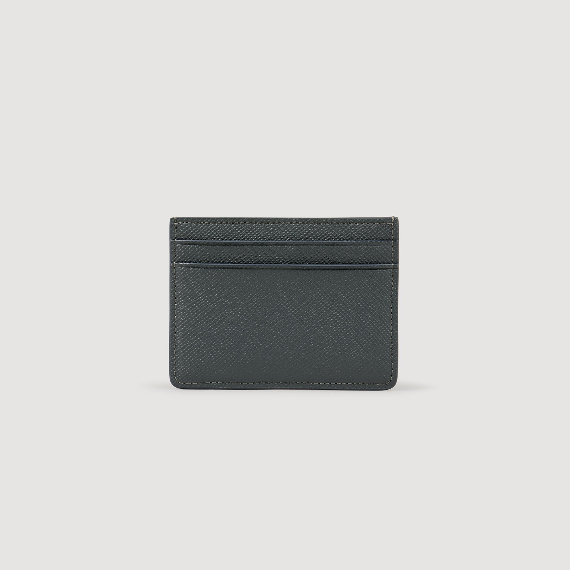 Reconstituted leather cardholder Steel Sandro Men