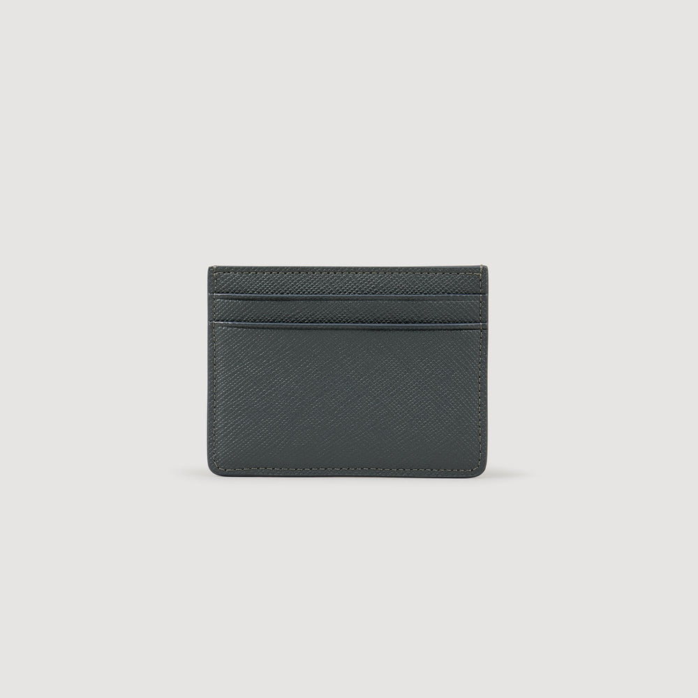 Reconstituted leather cardholder Steel Sandro Men