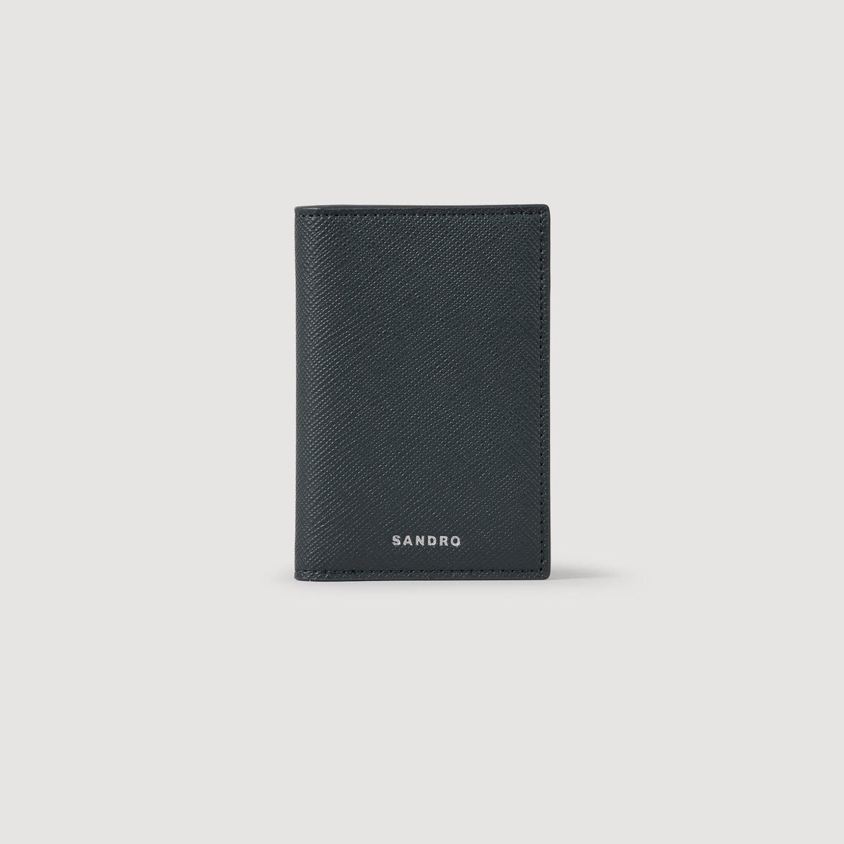 Reconstituted leather leather wallet Steel Sandro Men