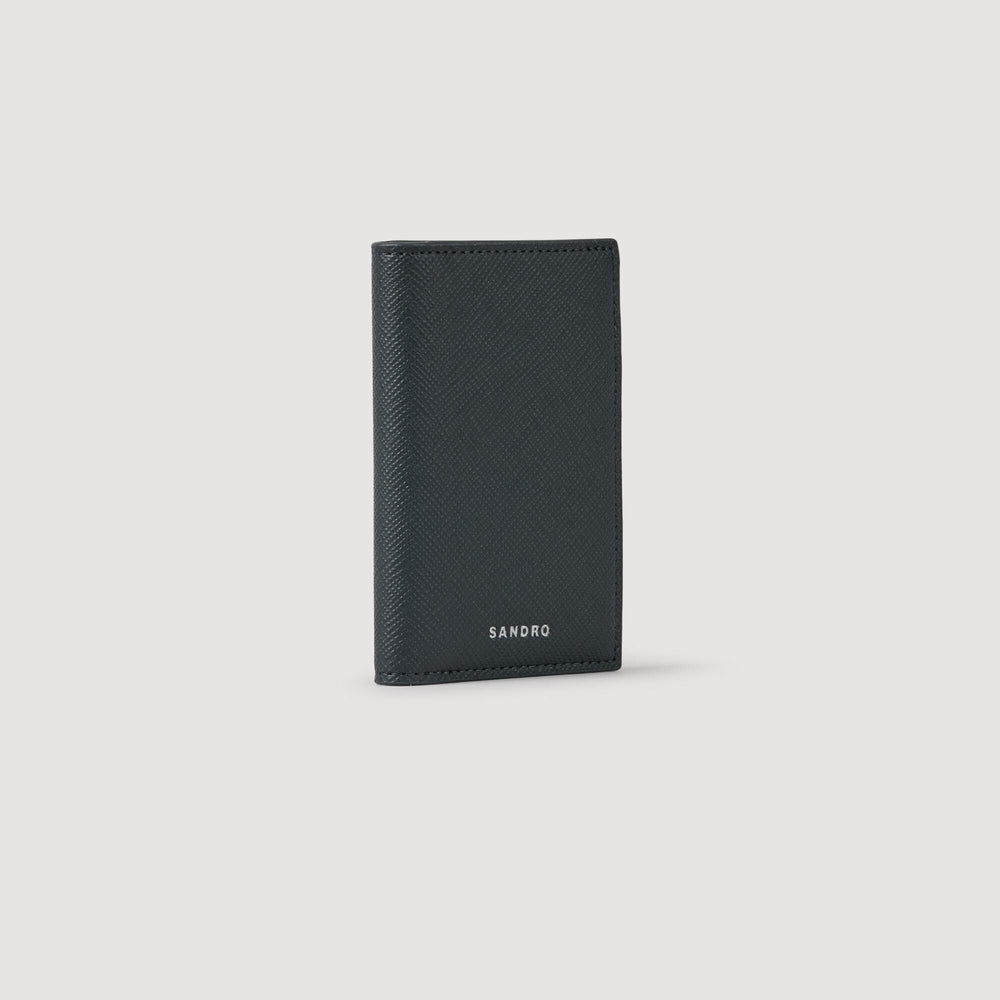 Reconstituted leather leather wallet Steel Sandro Men