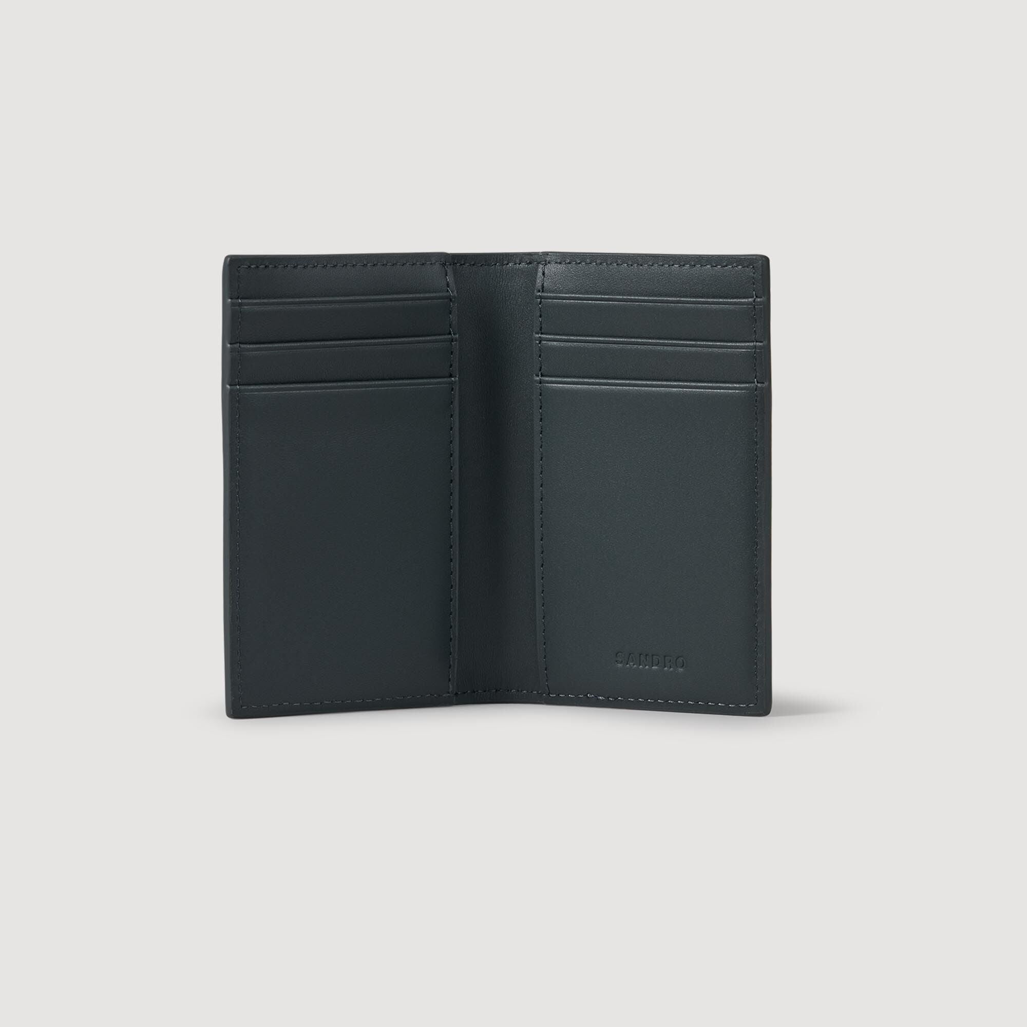 Reconstituted leather leather wallet Steel Sandro Men