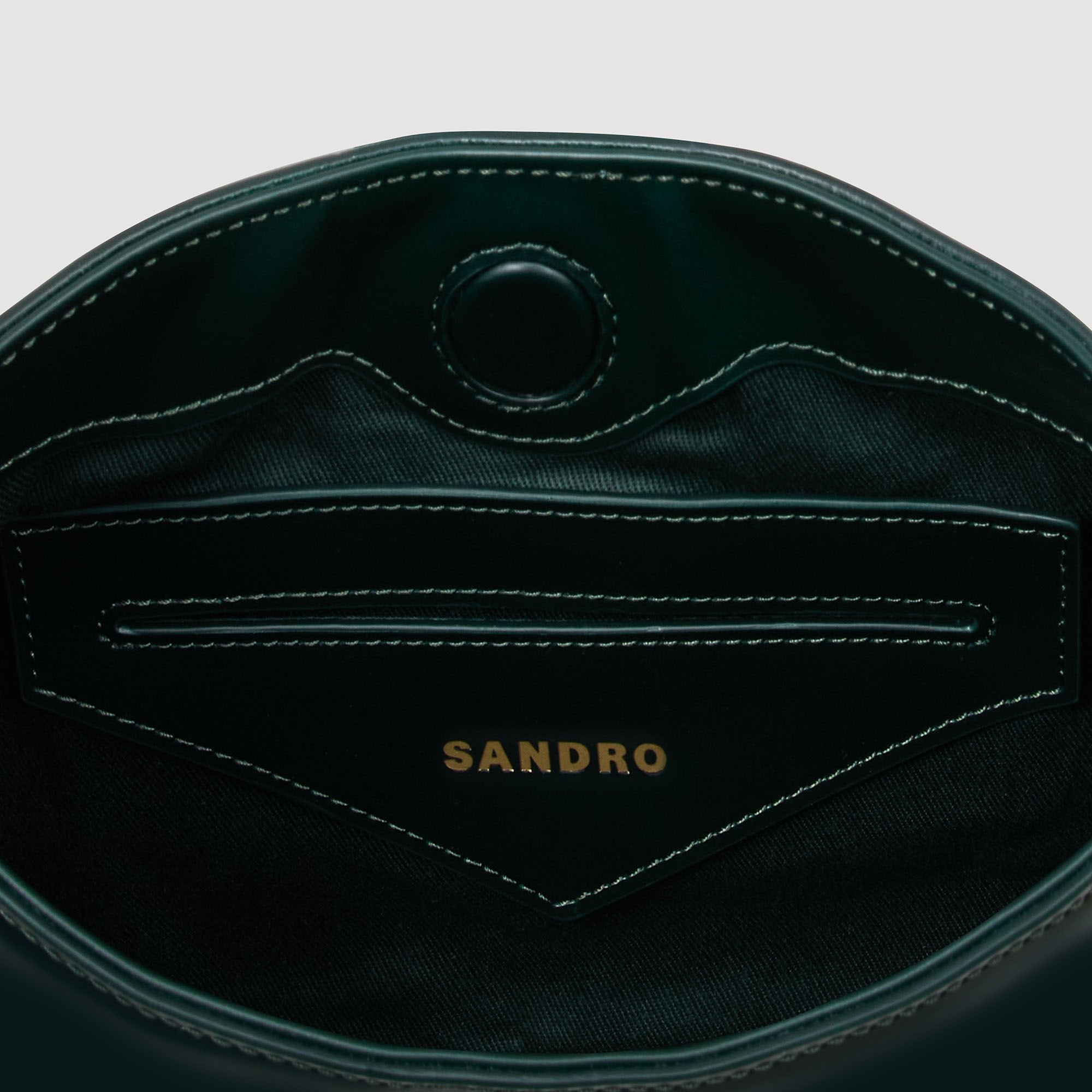Janet bag in certified leather Bottle Green Sandro Women