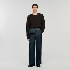 Small reconstitued leather bag Steel Sandro Men