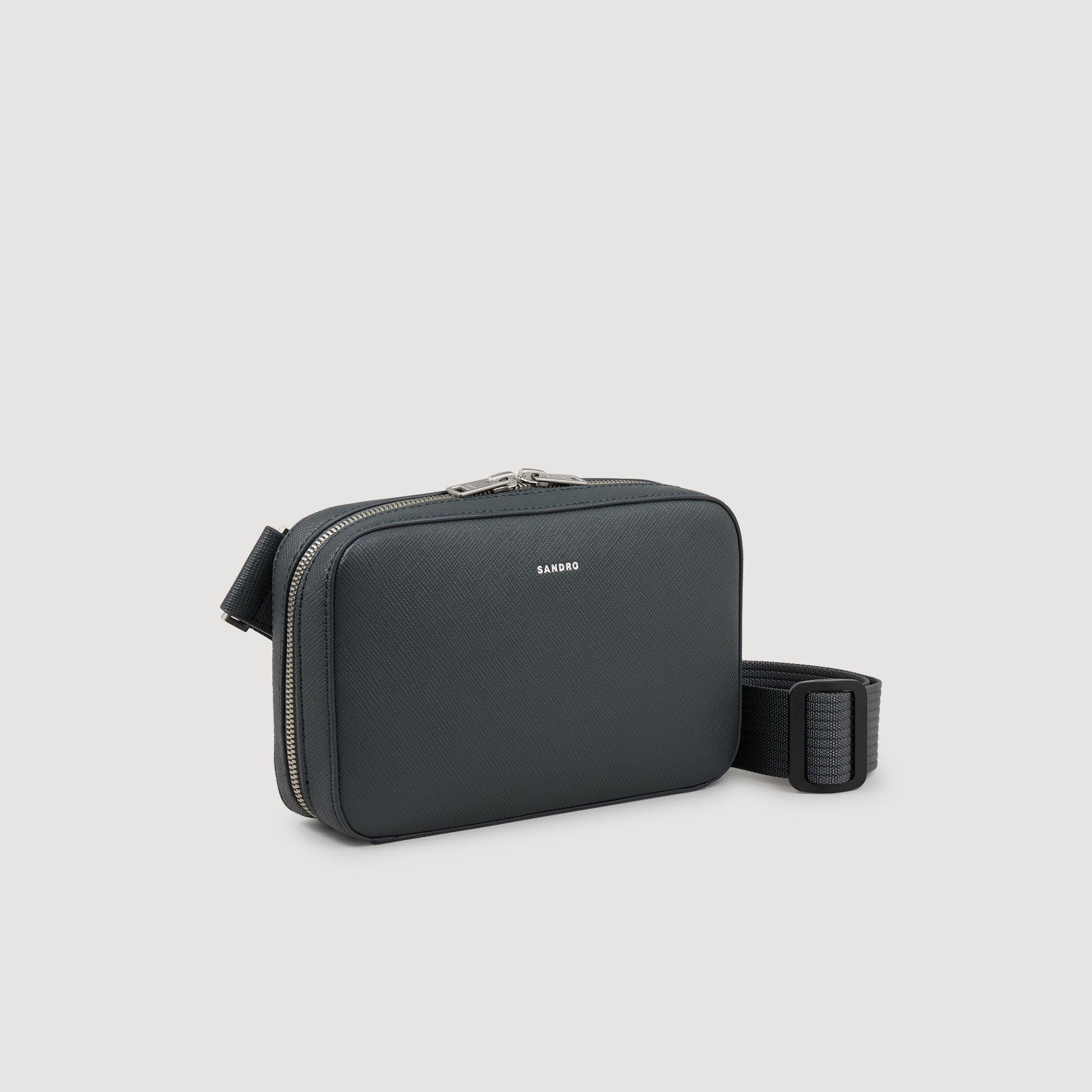 Small reconstitued leather bag Steel Sandro Men