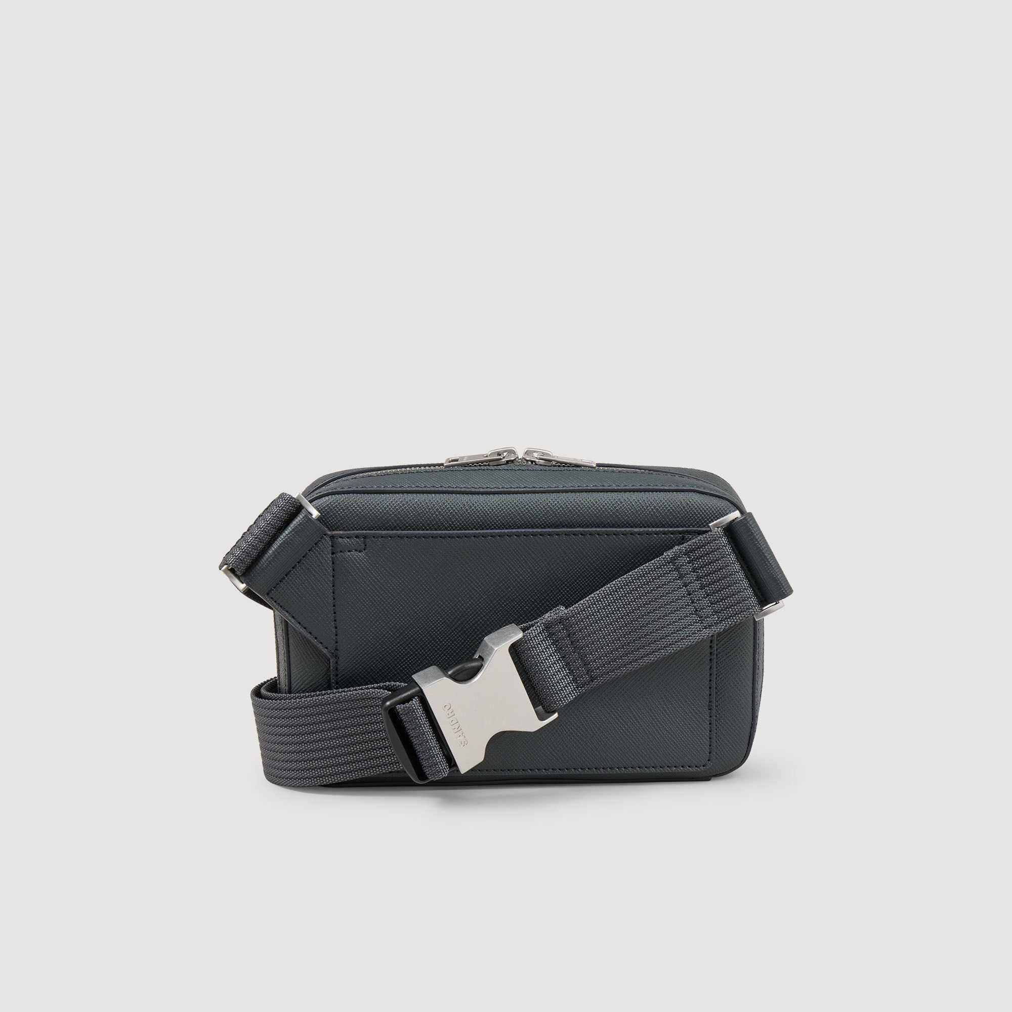 Small reconstitued leather bag Steel Sandro Men