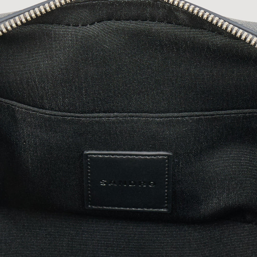 Small reconstitued leather bag Steel Sandro Men