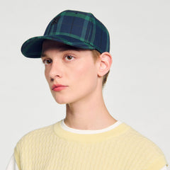 Checked cap Green / Blue Sandro Women|Men