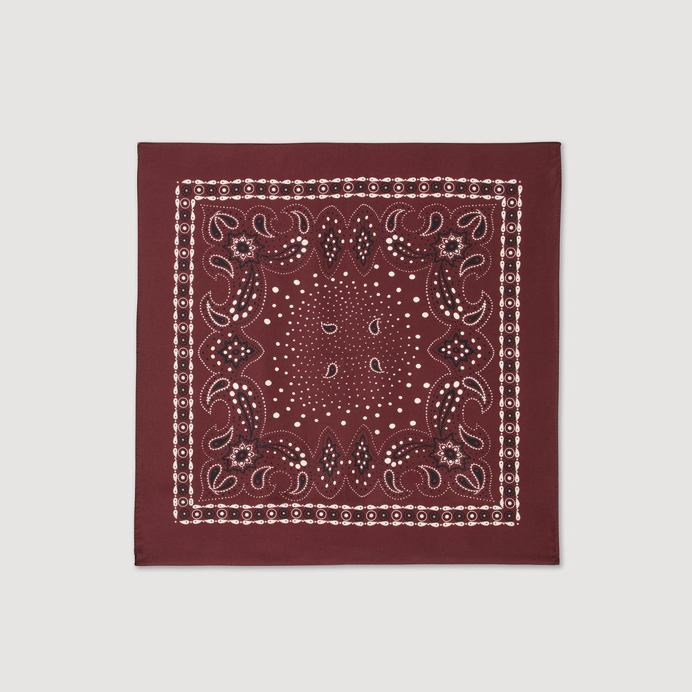 Silk bandana print scarf Bordeaux Sandro Women