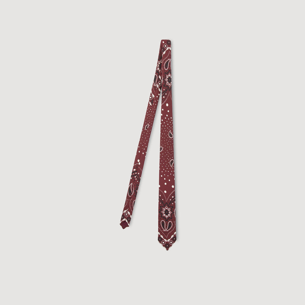Silk paisley print tie Bordeaux Sandro Women