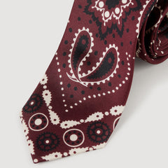 Silk paisley print tie Bordeaux Sandro Women