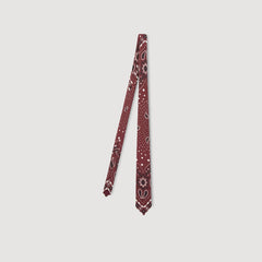Silk paisley print tie Bordeaux Sandro Women