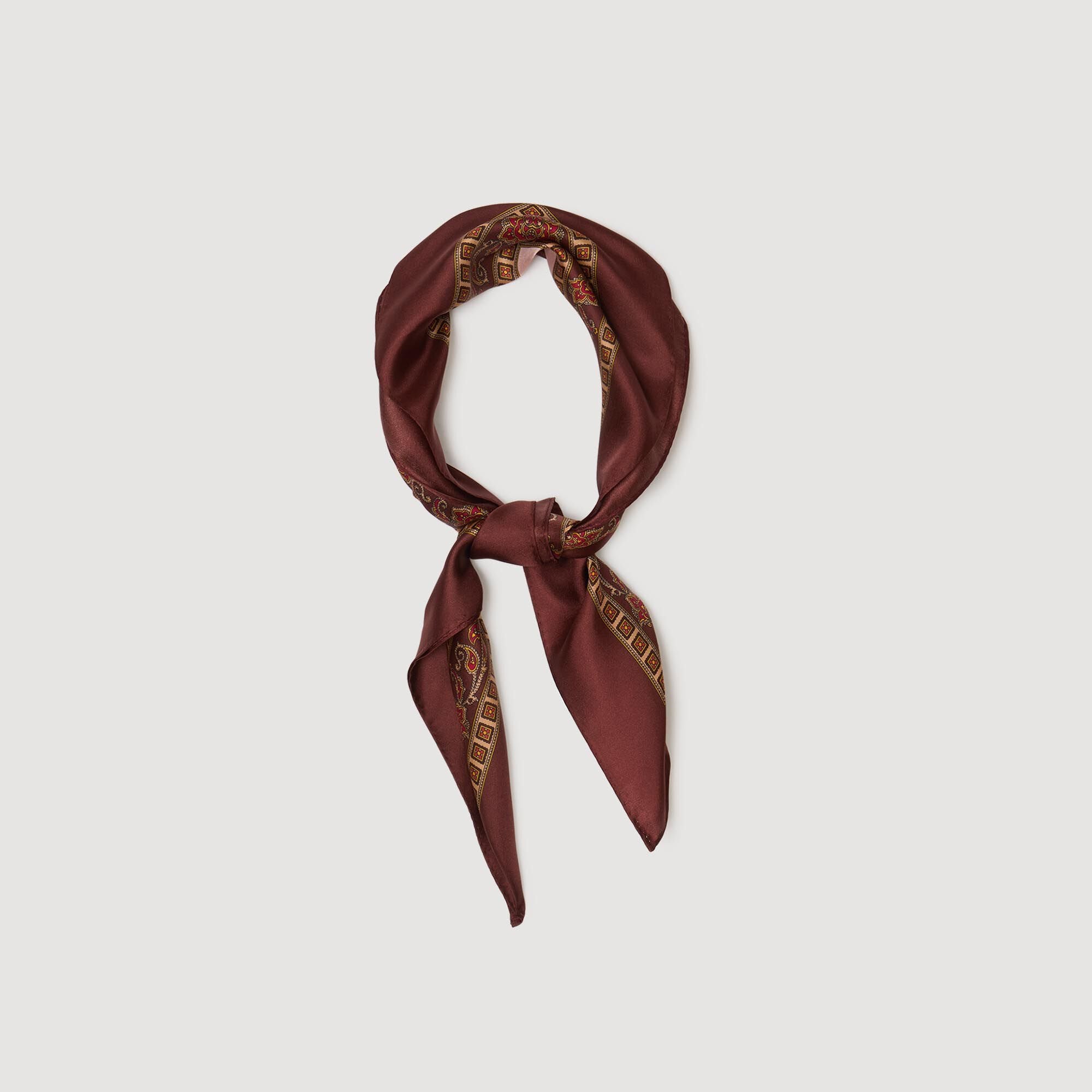 Placed print scarf Nude / Bordeaux Sandro Women