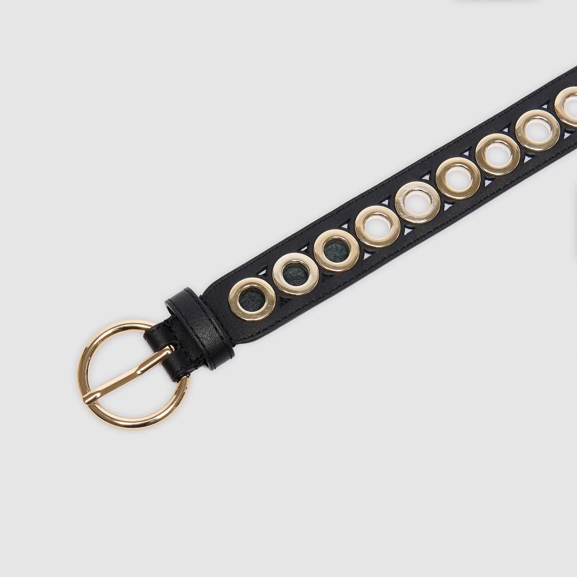 Belt with round buckle and eyelets Black Sandro Women